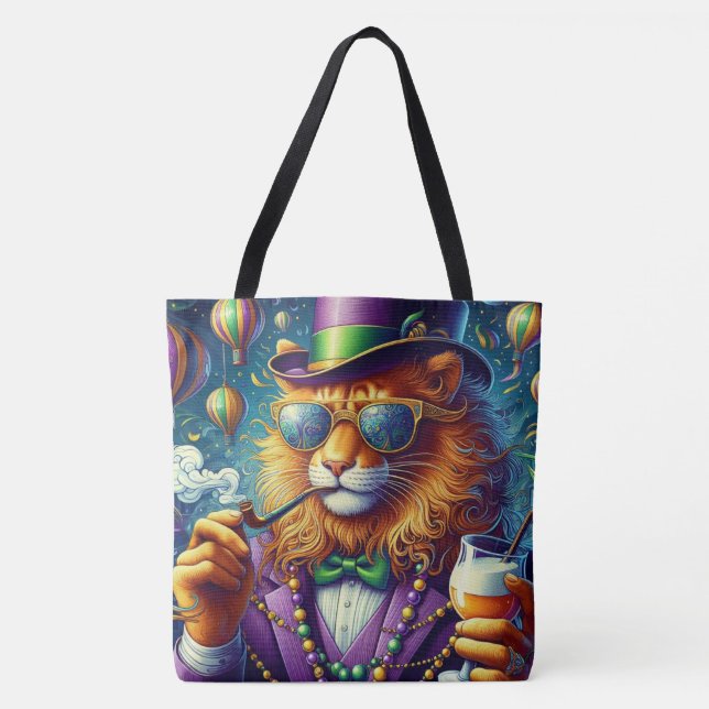 Bolso De Tela León/Louisiana Mardi Gras (Anverso)