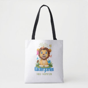 Bolso De Tela León mariposa de vuelta a la escuela jardín de inf