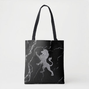 Bolso De Tela León real plateado