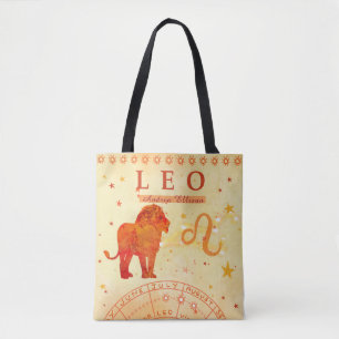Bolso De Tela León vintage Zodiac personalizado