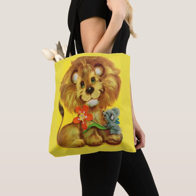Bolso De Tela león y ratón estampado (Detalle)