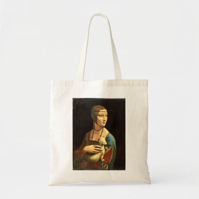 Bolso De Tela Leonardo Da Vinci - La Dama Con Un Ermio (Frente)