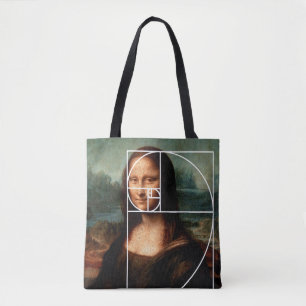 Bolso De Tela Leonardo da Vinci Mona Lisa Fibonacci Sequence