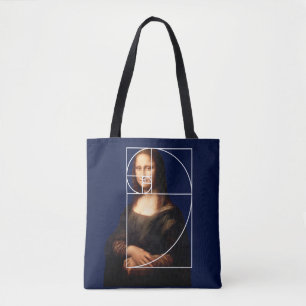 Bolso De Tela Leonardo da Vinci Mona Lisa Fibonacci Sequence