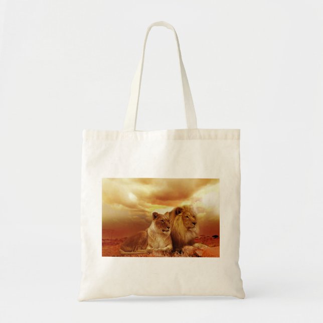 Bolso De Tela Leones (Frente)