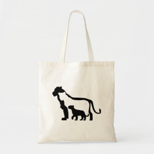 Bolso De Tela Leones blancos y negros