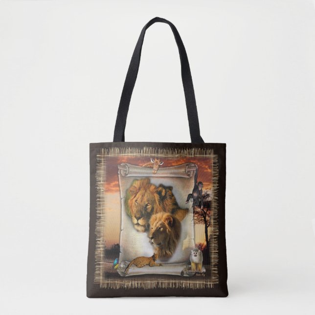 Bolso De Tela Leones de vida salvaje de África (Anverso)