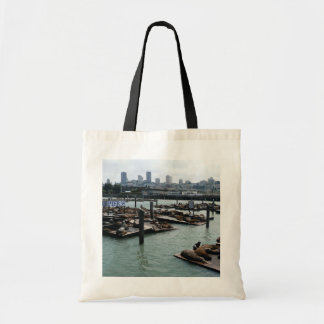 Bolso De Tela Leones marinos del Pier 39 y horizonte urbano de S