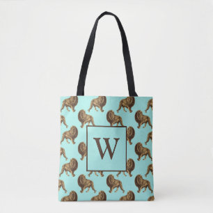 Bolso De Tela Leones Monograma Hermosos Leones