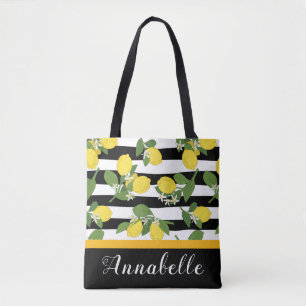 Bolso De Tela Leones y flores encantadoras en franjas personales