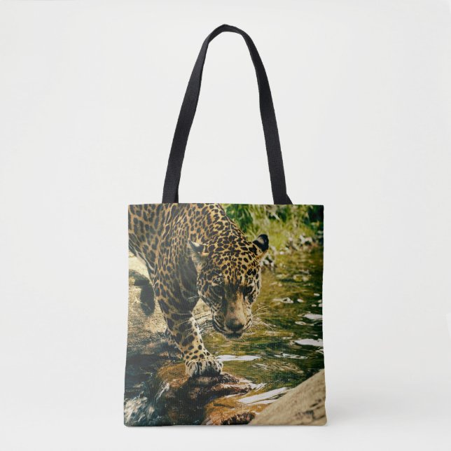 Bolso De Tela Leopard cruzando una fotografía de streaming (Anverso)