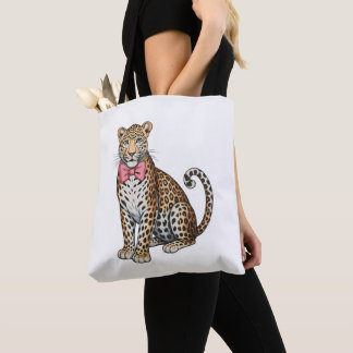 Bolso De Tela Leopard Pink Coquette Bow Girly Sublimation Art