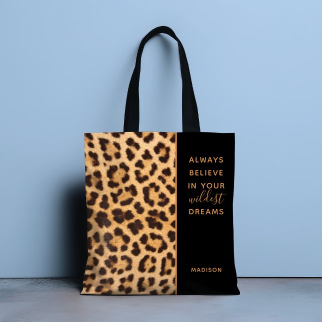 Bolso De Tela Leopard Print Believe Estilish Moderno Personaliza (Subido por el creador)