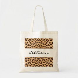 Bolso De Tela Leopard Print Script Personalizado Tote Bag