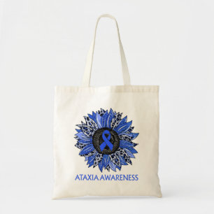 Bolso De Tela Leopard Sunflower Ataxia Awareness Blue Ribbon Sup