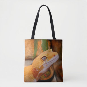 Bolso De Tela Leopardo amarillo lagarto