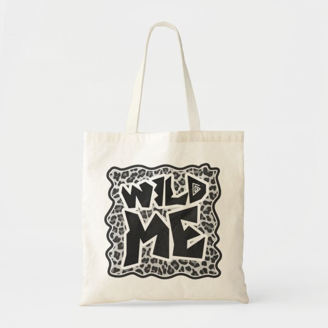 Bolso De Tela Leopardo blanco y negro salvaje me (Frente)