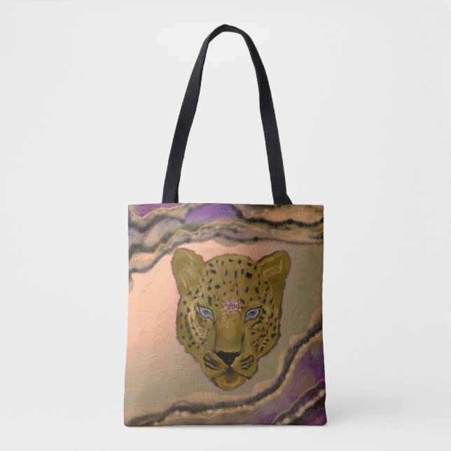 Bolso De Tela Leopardo con Geode (Anverso)