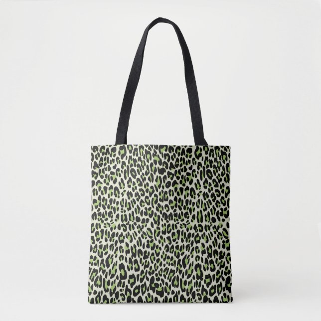 Bolso De Tela Leopardo, con la impresión de animales chita verde (Anverso)