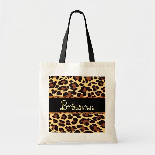 Bolso De Tela Leopardo conocido de encargo del negro del (Frente)