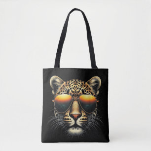 Bolso De Tela Leopardo Cool Usando Gafas de Sol Leopardo Elegant
