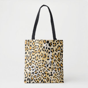 Bolso De Tela leopardo de color blanco y amarillo sin costura di