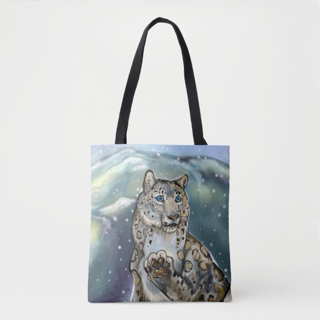 Bolso De Tela Leopardo de la nieve (Anverso)