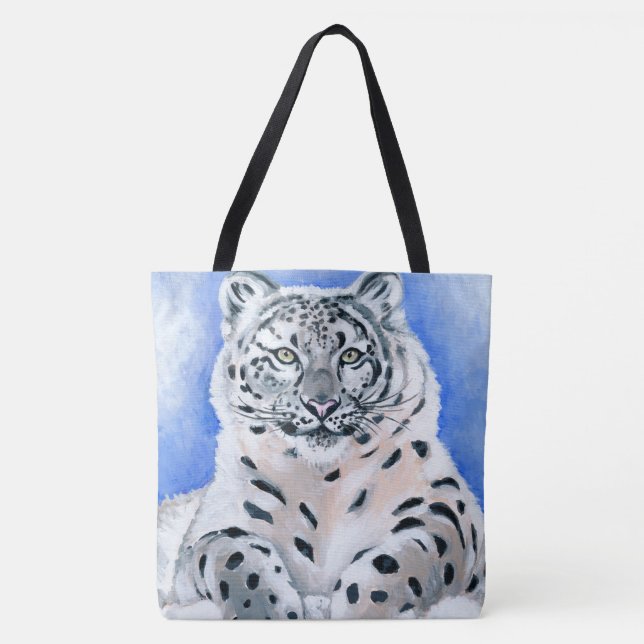 Bolso De Tela Leopardo de la nieve (Anverso)