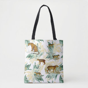 Bolso De Tela Leopardo del tigre de gatos salvajes de Safari tro