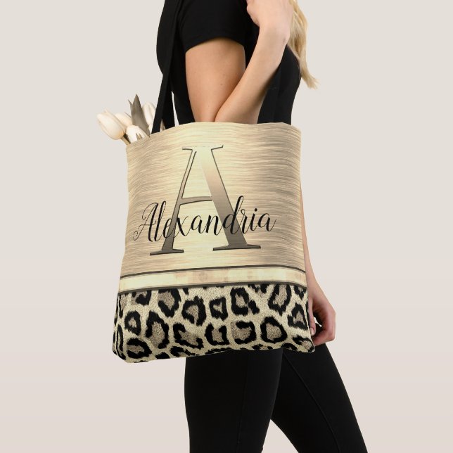 Bolso De Tela Leopardo dorado Shimmery (Detalle)