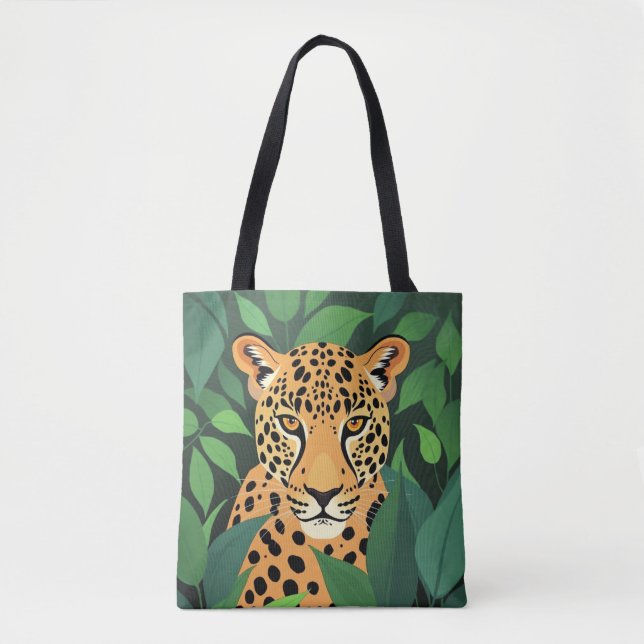 Bolso De Tela Leopardo en la jungla (Anverso)