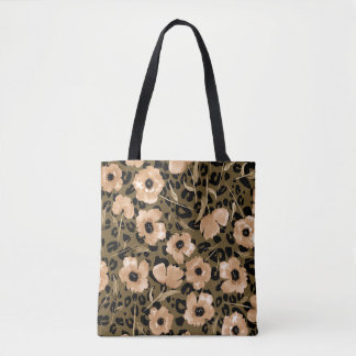 Bolso De Tela Leopardo floral acuarela: patrón infinito