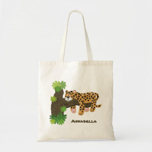 Bolso De Tela Leopardo lindo durmiendo en un ilustracion de pers