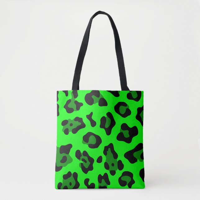 Bolso De Tela leopardo verde ácido (Anverso)