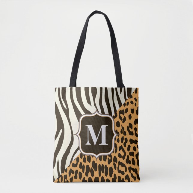 Bolso De Tela Leopardo y cebra (Anverso)