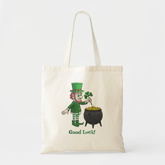 Bolso De Tela Leprechauns Good Luck (Frente)
