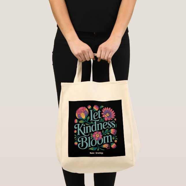 Bolso De Tela Let Kindness Bloom Be Kind Rainbow Flowers Inspire (Anverso (producto))