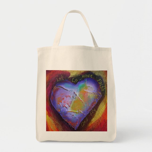 Bolso De Tela Let va tiene fe y vuela el tote (Frente)