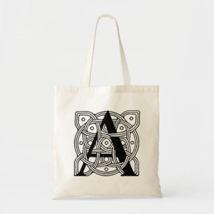 Bolso De Tela Letra A Monograma De Knot Celta Vintage