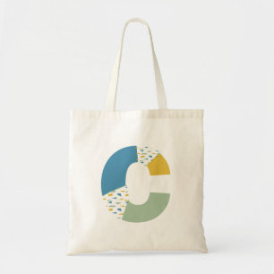 Bolso De Tela Letra abstracta moderna C monograma inicial