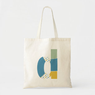 Bolso De Tela Letra abstracta moderna d monograma inicial