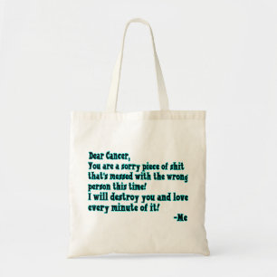 Bolso De Tela Letra al cáncer