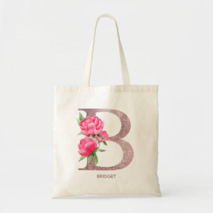 Bolso De Tela Letra B Nombre personalizado monograma dama de hon
