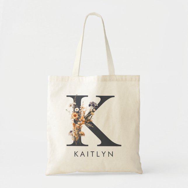Bolso De Tela Letra Boho Bridesmaid K (Frente)