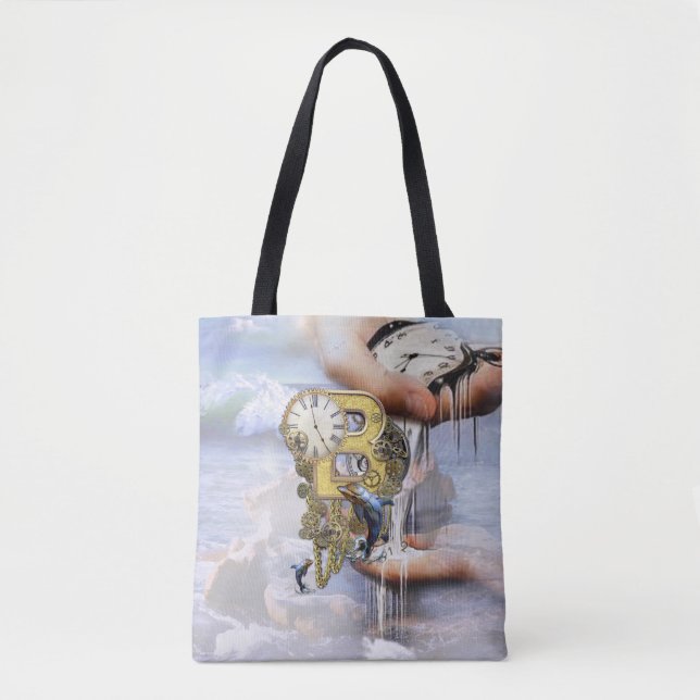 Bolso De Tela Letra de cumpleaños Steampunk B (Anverso)