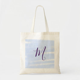 Bolso De Tela Letra de monograma de nombre acuarela pastel púrpu