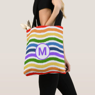 Bolso De Tela Letra de Monograma Verano Diversión de Playa Olas