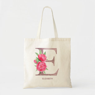 Bolso De Tela Letra E Nombre personalizado monograma dama de hon