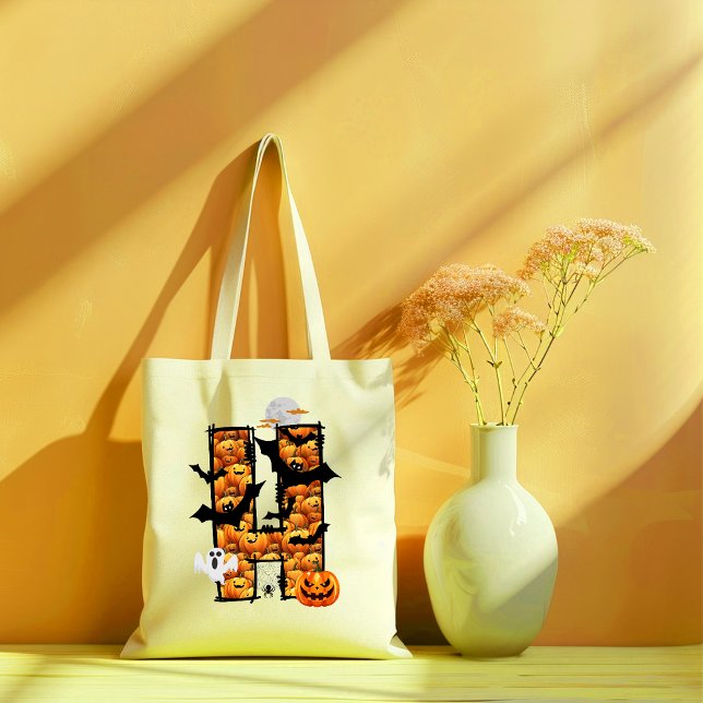 Bolso De Tela Letra estética de Halloween H togota (Halloween aesthetic doodle letter H tote bag)