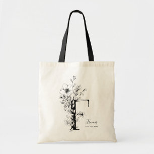 Bolso De Tela Letra F Organic Farmhouse Rustic Monogrammed